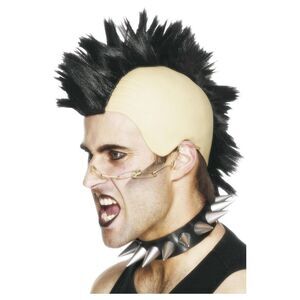 Smiffys Mohican Latex Wig / Black